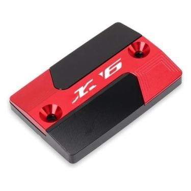 Imagem de Tampa de tanque de óleo CNC para reservatório de freio dianteiro para motocicleta compatível com Y&AMAHA XJ6 XJ6F XJ6N DIVERSION 2009-2014 (vermelho)