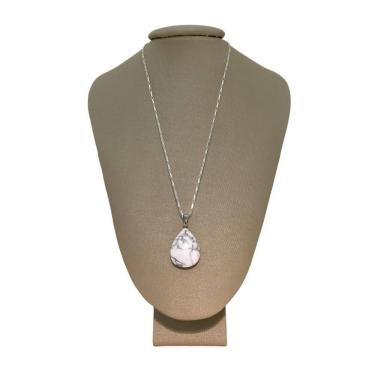 Imagem de Colar Cadeado Prata 925 Howlita Gota - Ponte Vecchio Joias