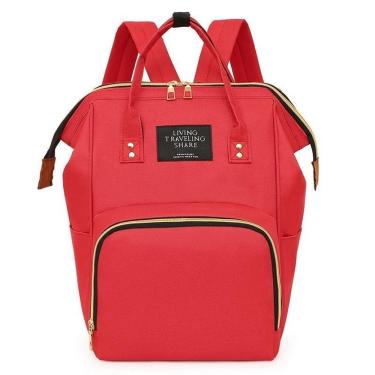 Imagem de Mochila Bolsa Saída Maternidade Multifunção Termica Vermelha