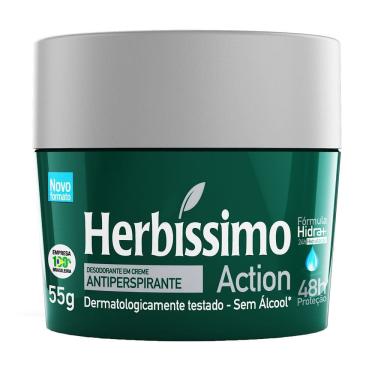 Imagem de Desodorante em Creme Herbíssimo Action Antiperspirante 48h sem Álcool 55g