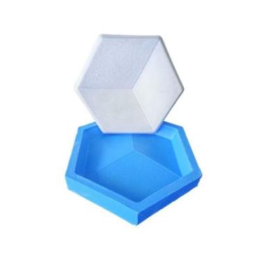 Imagem de Forma de Silicone 100% Alta Qualidade para Gesso ou Cimento 3D Hexagon