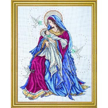 Imagem de Ponto de cruz contado, Madonna e criança, 30 x 38 cm