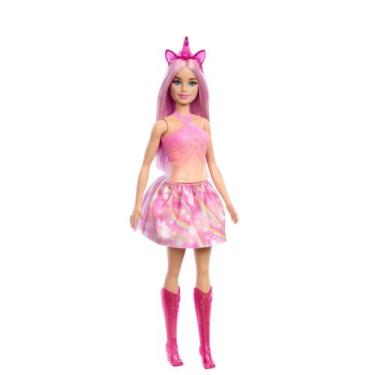 Imagem de Boneca barbie mundo de fantasia unicórnio rosa - mattel hrr13