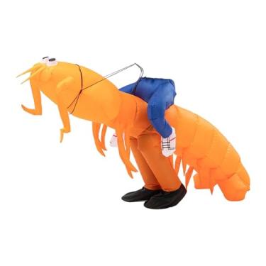 Imagem de predolo Fantasia inflável de camarão para montaria, fantasia decorativa para Halloween e Carnaval