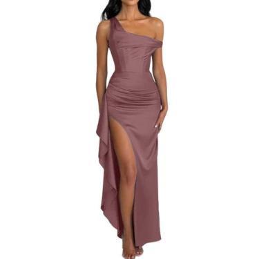 Imagem de Vestido de baile Alphirkut DAMA 2024 plissado em cetim alto