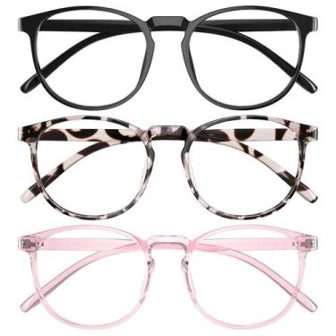 Imagem de óculos de luz azul kunchu pretos, rosa, moldura de tartaruga