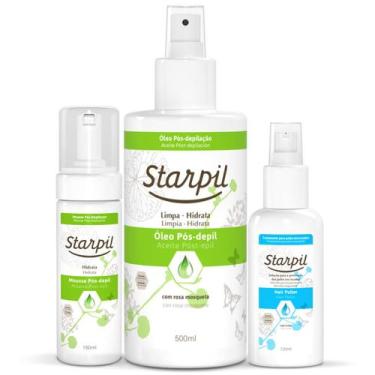 Imagem de Kit Starpil Mousse Pós Depilação 150ml Óleo Pós 500ml Hair Puller 120m
