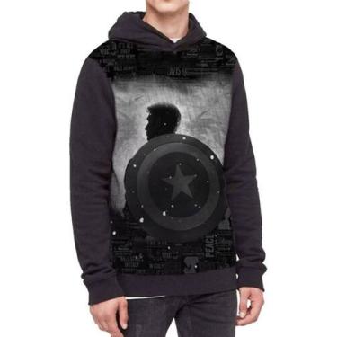 Imagem de Moletom Com Capuz Capitão América Ref:427 - smoke, Preto, GG