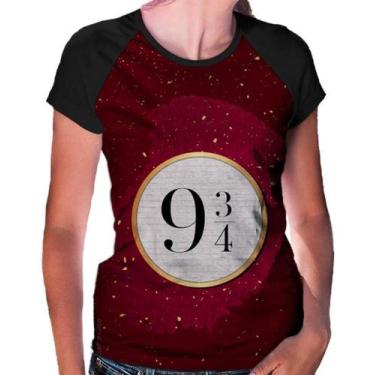 Imagem de Camiseta Raglan Baby Look Harry Potter 9 3/4 Ref:215 - smoke, Preto, M