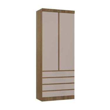Imagem de Guarda Roupa Modulado 2 Portas 4 Gavetas 90cm Veneza Luciane Móveis Av