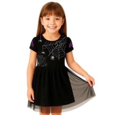 Imagem de Vestido Infantil Temático Fantasia Halloween Teia de Aranha-Feminino