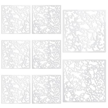 Imagem de XLIUAX 8 peças de estêncil de textura de parede, ferramenta de reparo de drywall Knockdown de textura de parede Ferramentas de gesso de plástico para paredes de fixação de painéis de gesso suprimentos