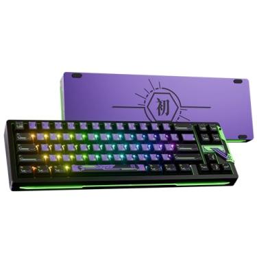 Imagem de OOCTPK Teclado para jogos Chilkey Slice68 HE: teclado de alumínio com efeito Hall com interruptor de fluxo, gatilho rápido, sondagem de 8K, interruptor magnético RGB por tecla para jogos (roxo)
