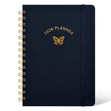 Imagem de Agenda 2026 de capa dura, diário, semanal e mensal, janeiro de 2026 a dezembro de 2026, agenda 2026, agenda 2026, abas mensais, 15 x 21 cm, azul marinho