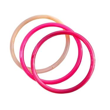 Imagem de Fuqimanman2020 3 peças de resina acrílica círculo acetato placa pulseira pulseira colorida geométrica pulseira pulseira pulseira para mulheres joias, Medium, Acrílico, Sem Pedra Preciosa