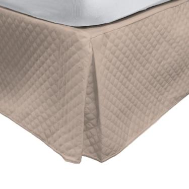 Imagem de Cama box acolchoada com saia, cama de solteiro, casal, queen, king, janela, quarto arrumado (Bege,Solteiro King)