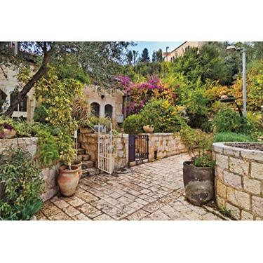 Imagem de ZJRBJB 3 x 2,4 m, Jerusalém, Israel, decoração, pano de fundo, edifícios de parede de pedra antiga, casa antiga, cidade, rua, bíblia, igreja, primavera, oração, fundo, locais históricos, faixa de
