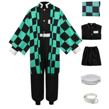 Imagem de ToouYoor Anime Cosplay Shinobu Costume Mitsuri Cosplay Kimono Suit Rengoku Kyoujurou Kimono Suit Halloween Costume(Tanjirou,Medium)