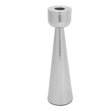 Imagem de Diydeg Castiçais, Castiçais Cônicos de Metal, Castiçais Vintage Dourados para Peça Central de Mesa, Recepção de Casamento, Decoração Festiva de Lareira de Natal (Prata)