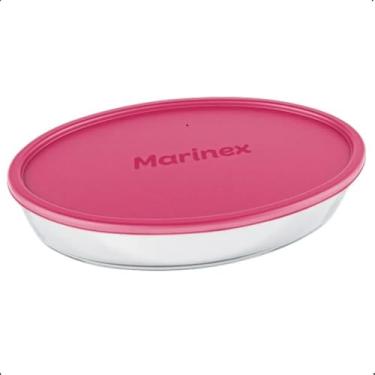 Imagem de Assadeira Oval com Tampa 3,2L em Vidro Temperado – Resistente, Elegante e Ideal para Forno, Freezer e Micro-ondas (Rosa)