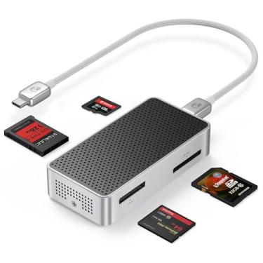 Imagem de ORICO Leitor de cartão de memória de 40 Gbps, leitor CFexpress tipo B/A 4 em 1, leitor de cartão SD/TF, alumínio e resfriamento Ice-Skin, compatível com câmeras Sony/Canon/Nikon/Fuji (apenas para