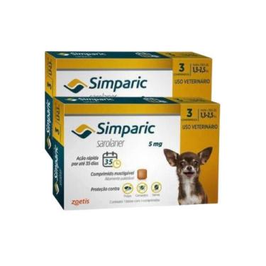 Imagem de Combo 2x Simparic 5mg Para Cães de 1,3 a 2,5kg - 6 Comprimidos - Zoeti