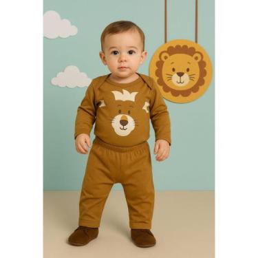 Imagem de Body leão safari com mijão bebe zoológico conjunto 2 peças fantasia me