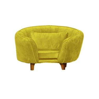 Imagem de Poltrona Cama Caminha Pet Baby Laddi Veludo Amarelo Dvinn Amarelo - DI
