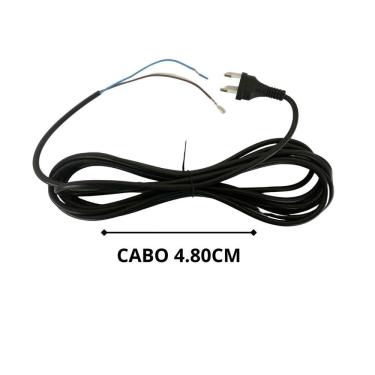 Imagem de Cabo De Força Lavadora E Refrigeradores 4,80M 2X1,5Mm