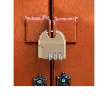 Imagem de Cadeado de combinação de 3 dígitos para escola, academia, esportes, armário, cerca, ferramentas, ferrolho de latão