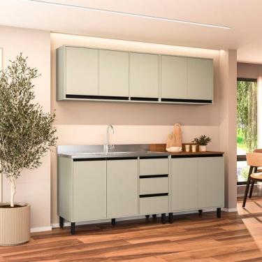 Imagem de Cozinha Modulada 4 Peças sem Pia Koya Politorno, Verde