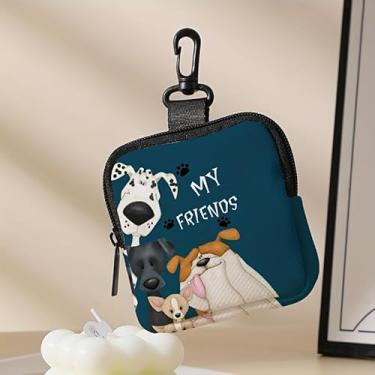 Imagem de Porta-chaves mini porta-moedas, bolsa multifuncional para chaves, moedas, fone de ouvido, batom, porta-cartões, organizador de cabos de dados, bolsa com zíper, acessórios para bolsa de cachorro My