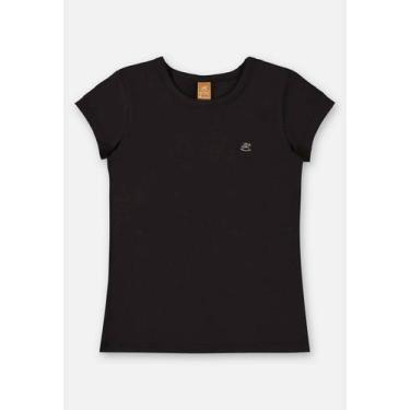 Imagem de Blusa Infantil Manga Curta Básica em Cotton Up Baby, Preto, 8