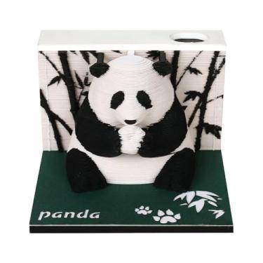 Imagem de Calendário 3D 2025, calendário de panda gigante esculpido em papel é adequado
