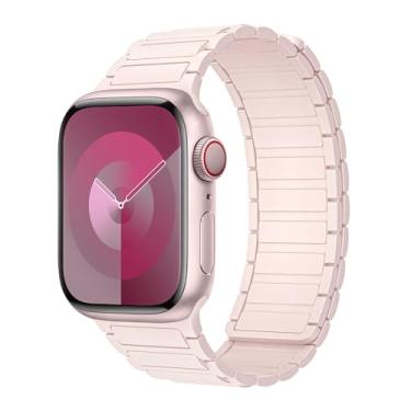 Imagem de Pulseira magnética para Apple Watch séries 11/10/9/8/7/6/5/4/3/SE/2nd/Ultra 3 de 49 mm, 46 mm, 45 mm, 44 mm, 42 mm, 41 mm, 40 mm, 38 mm, 40 mm, 38 mm, 49 mm, 46 mm, 46 mm, 46 mm, 46 mm, 46 mm, 46 mm