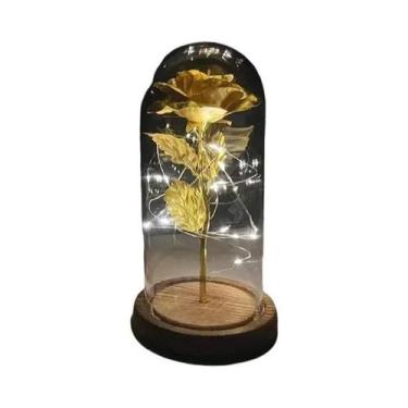 Imagem de Presente De Dia Dos Namorados Rosa Eterna Com Luz LED Flor Em Capa De 