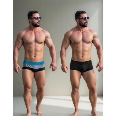 Imagem de Sunga Masculina Kit verão Adulto Listrada Varias Cores - Hoggi Wear, K