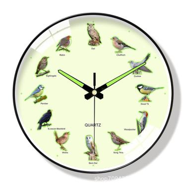 Imagem de Relógio de parede Birds Silent Non-Ticking Quartz de 10 polegadas