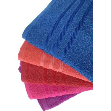 Imagem de Kit 5 Toalhas de Rosto Felpuda 45cm x 70cm Macia 100% algodão Grande -