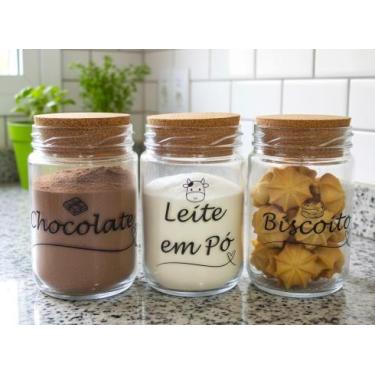 Imagem de Kit Cantinho do Café , Potes de Vidro 600ml - Arte Mix