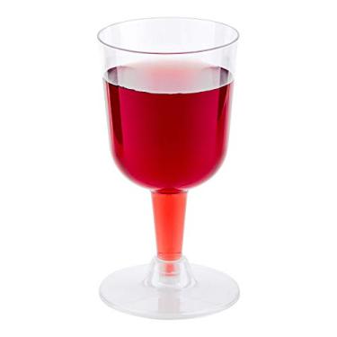 Imagem de Copos de vinho de plástico de 118 ml, 100 taças de vinho descartáveis redondas – recicláveis, resistentes à quebra, copos de plástico transparente, para casamentos ou eventos – restaurantware