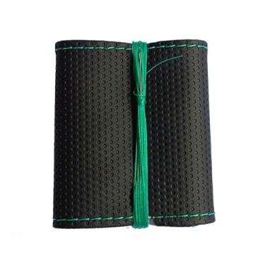 Imagem de Capa Volante Carro Couro Universal Costurada acessórios para carro Premium com Furinhos(Linha Verde)