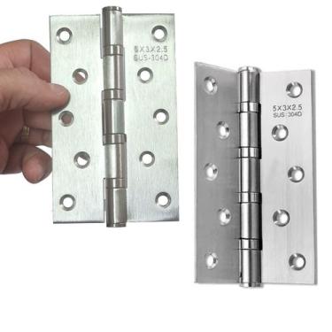 Imagem de 2pçs Dobradiça Inox Para Porta Dobradiça Anti Ruído 12,4cm - Facil Neg