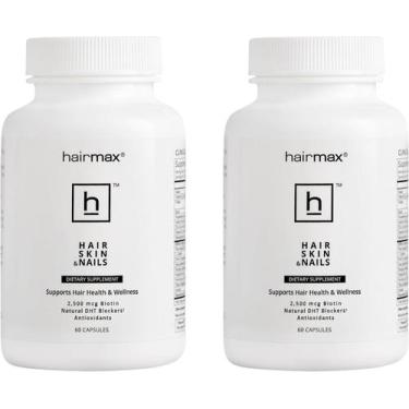 Imagem de Suplemento Hairmax Hair Skin Nails 2500mcg de biotina, pacote com 2