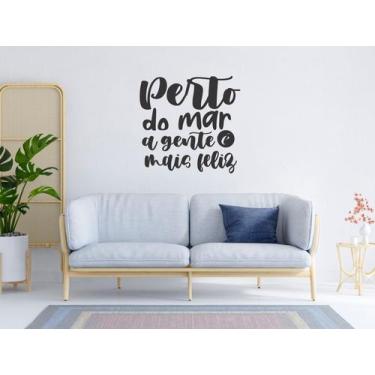 Imagem de Adesivo De Parede Perto Do Mar Frase Inspiracional Decoração - Adesivo