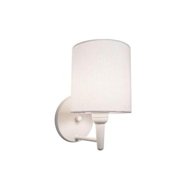 Imagem de Arandela Cilíndrica Vivare Md-2009 Base Branco Cúpula Em Tecido - Bivolt Branco-branco 127/220v