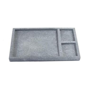 Imagem de Tábua Pedra Sabão Borda Pé Divisórias Para Servir G 30x20cm