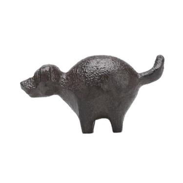 Imagem de BRASSTAR Ferro fundido 3,8 cm peso de papel de cachorro fofo estatueta de animal gordinho decoração de escritório doméstico desktop colecionável TQGJPT775