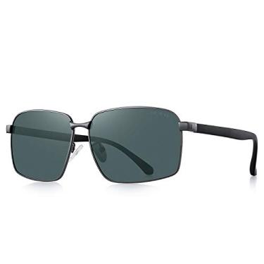 Imagem de OLIEYE Óculos de sol masculinos polarizados, lentes HD, armação de metal, óculos escuros para dirigir (cinza e G15, 55)