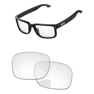 Imagem de PapaViva Lentes de substituição para óculos de sol Oakley Holbrook OO9102 transparente não polarizada